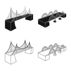 Isolated object of connection and design sign. Set of connection and side stock symbol for web.