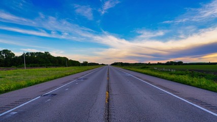 road and blue sky