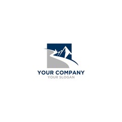 Mountain River Logo Design Vector