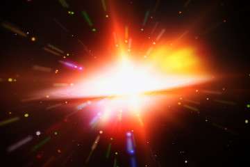 Abstract background of light explosion. Starburst. Sunbeams. The elements of this image furnished by NASA.