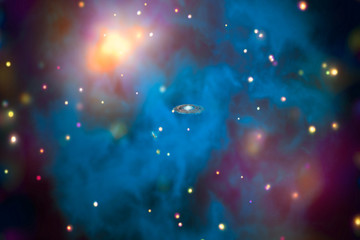 Far being shone galaxy. The elements of this image furnished by NASA.