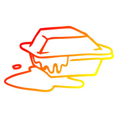 warm gradient line drawing cartoon food take out