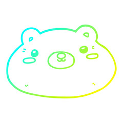 cold gradient line drawing cartoon bear