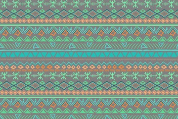 Tribal art pattern. Ethnic geometric print. Aztec colorful repeating background texture.vector illustration