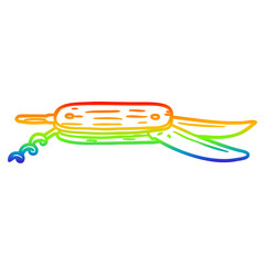 rainbow gradient line drawing pocket folding knife