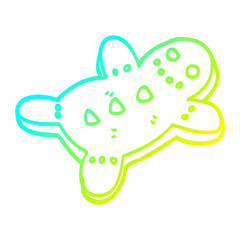 cold gradient line drawing cartoon gingerbread man