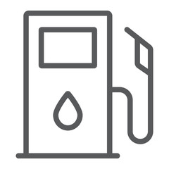 Gas station line icon, fuel and gasoline, filling station sign, vector graphics, a linear pattern on a white background.