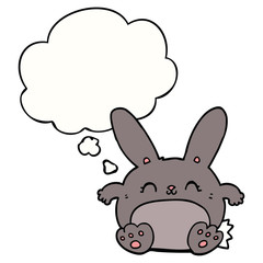 cartoon rabbit and thought bubble