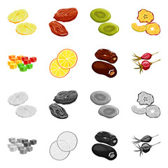 Vector design of food and raw logo. Collection of food and nature vector icon for stock.
