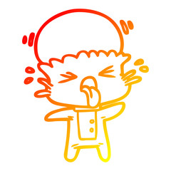 warm gradient line drawing weird cartoon alien