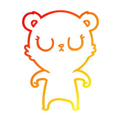 warm gradient line drawing peaceful cartoon bear