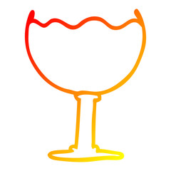 warm gradient line drawing cartoon glass of drink