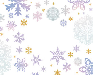 Beautiful background with winter decorative snowflakes 