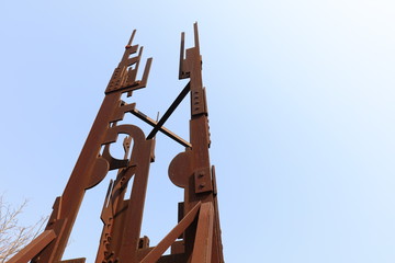 Oxidized rusty metal parts