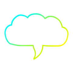 cold gradient line drawing cartoon cloud speech bubble
