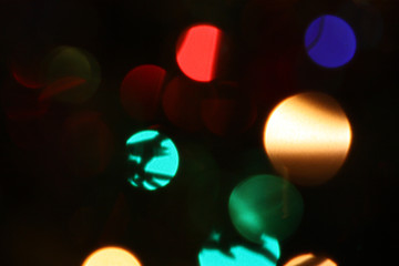 Abstract colorful bokeh blurred defocused lights