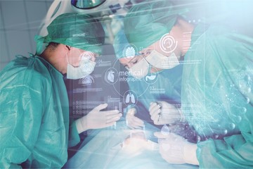 Two surgeons in the  operating room