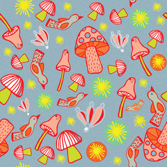 Colorful mushroom pattern 
