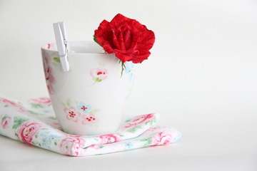 cup of tea and roses