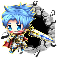 Fototapeta na wymiar Jack Hawk, is a knight of the medieval time, known for his great strength and dexterity with the sword and he is capable of killing dragons. Chibi version.