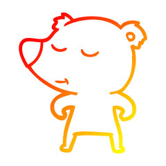 warm gradient line drawing cartoon polar bear
