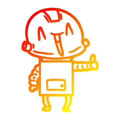 warm gradient line drawing cartoon robot