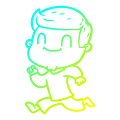 cold gradient line drawing cartoon friendly man