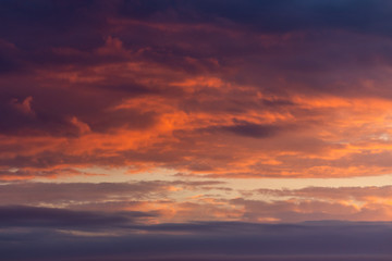 Fototapeta na wymiar Panorama sky and Cumulonimbus cloud in bright colors and Colorful smooth sky in sunset