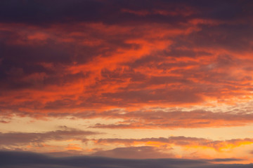 Fototapeta na wymiar Panorama sky and Cumulonimbus cloud in bright colors and Colorful smooth sky in sunset
