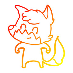 warm gradient line drawing cartoon friendly fox