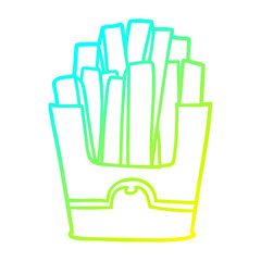 cold gradient line drawing junk food fries