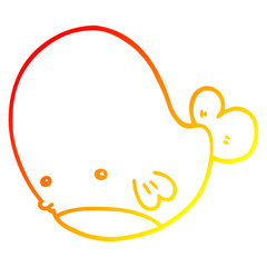 warm gradient line drawing cartoon whale