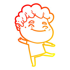 warm gradient line drawing cartoon friendly man