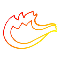 Obraz premium warm gradient line drawing cartoon blue gas flame