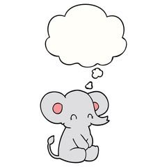 Obraz na płótnie Canvas cute cartoon elephant and thought bubble