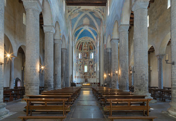 COMO, ITALY - MAY 9, 2015: The church Basilica di San Abbondio with the medieval frescoes by...