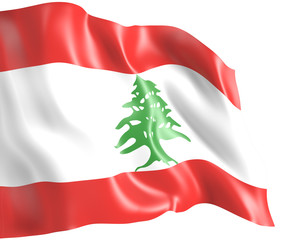 Waving flag of LEBANON. 3d illustration