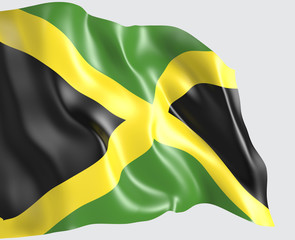 Waving flag of Jamaica. 3d illustration