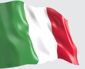 Waving flag of italy. 3d illustration