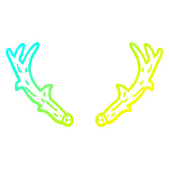 Obraz premium cold gradient line drawing cartoon antlers