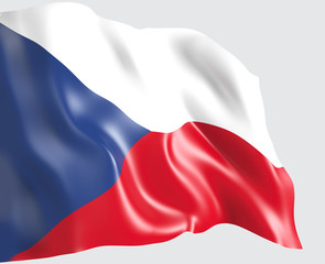 Waving flag of Czech Republic . 3d illustration