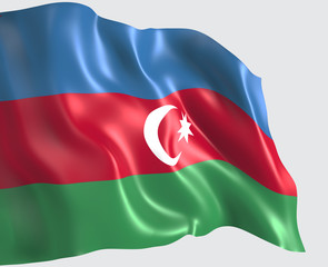 Waving flag of Azerbaijan . 3d illustration