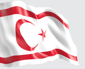 Waving flag of Northern Cyprus . 3d illustration