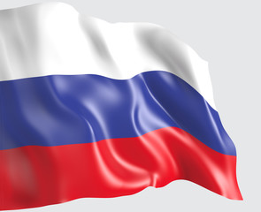 Waving flag of Russia . 3d illustration