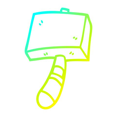 cold gradient line drawing cartoon hammer
