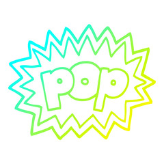 cold gradient line drawing cartoon pop symbol
