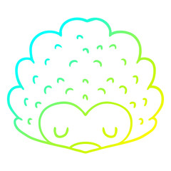 cold gradient line drawing cartoon hedgehog