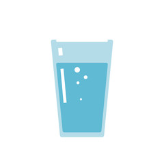 Glass of water on a white background. Flat style icon.