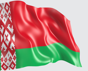 Waving flag of Belarus . 3d illustration