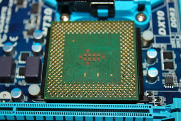 closeup of electronic circuit board